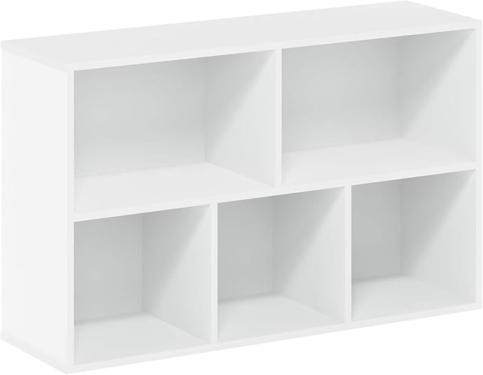 Furinno Luder Bookcase / Book / Storage , 5-Cube, White