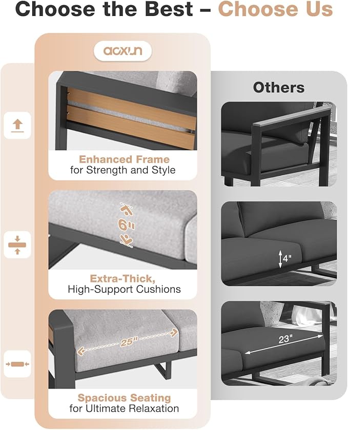 Aoxun Aluminum Patio Furniture Set - Image 4