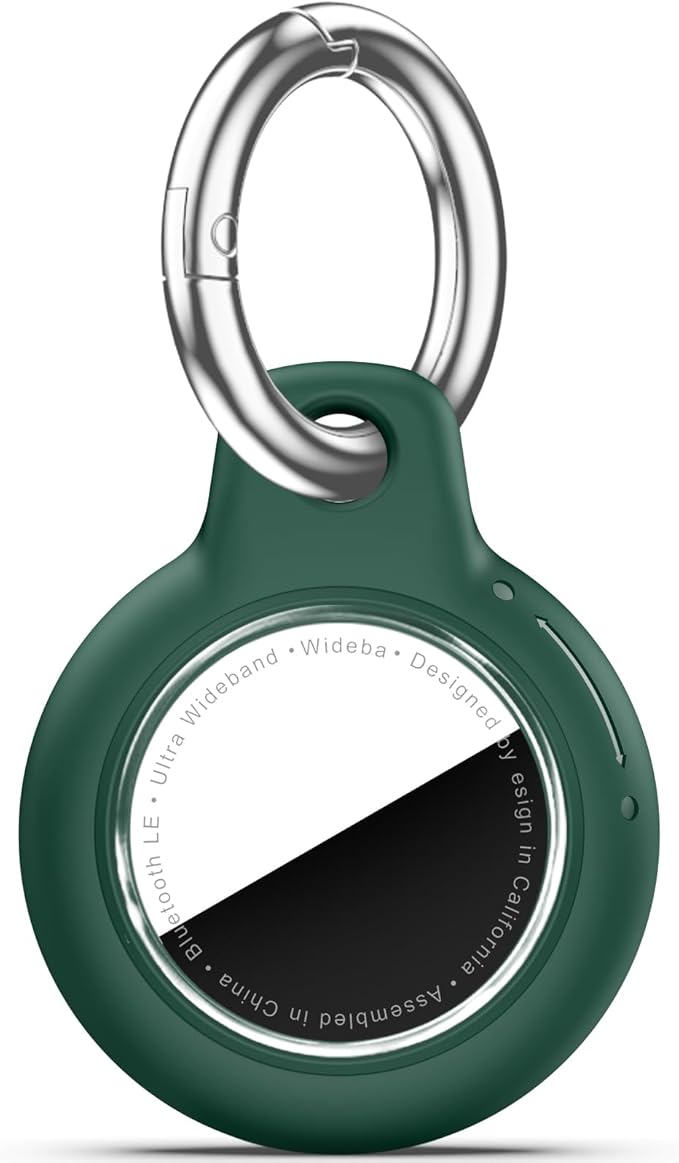Upgrade Waterproof Airtags Holder with Apple Airtags Keychain, Hard PC Air Tag Case, Anti-Scratch & Shock Air tag Holder,Men's Women's Keyrings & Keychains, for Dog,Car Key,Luggage -Dark Green