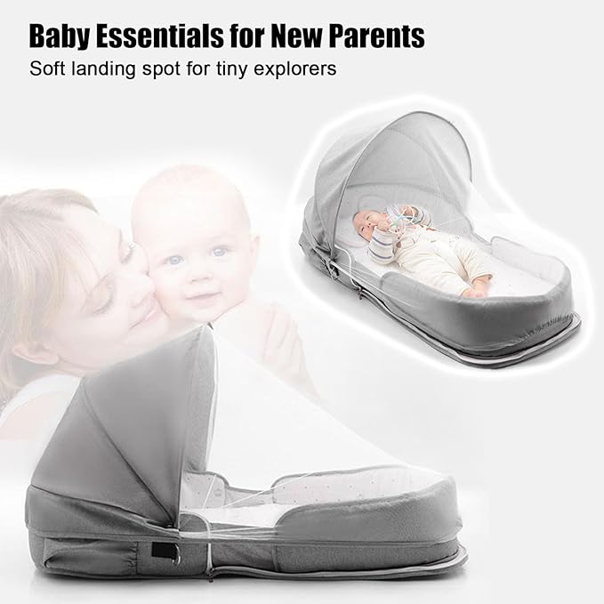 Baby Lounger - Baby Lounger Pillow for Newborn, 0-18 Months, Foldable Infant Lounger Soft Breathable for Home and Travel