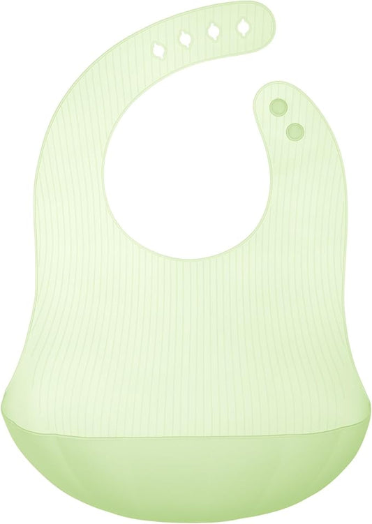Olababy Fold N Go Silicone Baby Bib w Travel Case | Lightweight Design Eases Pressure Bruising for Infants & Toddlers