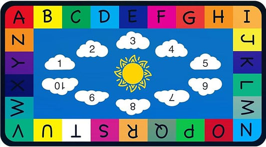 Genki - Classroom Rug for Kids - Education Classroom Carpet for Children - Colorful Seating Area - Large Elementary Classroom Rugs - Kids Seating for School Playroom | 6'6"x12'