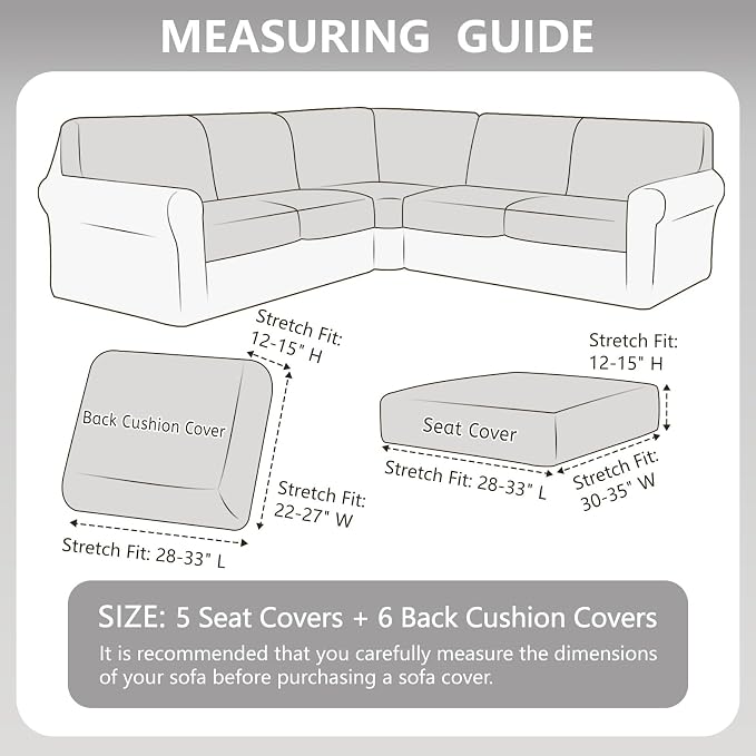 Arfntevss Velvet Sectional Couch Covers L Shape Couch Cushion Covers Slipcovers - Image 3