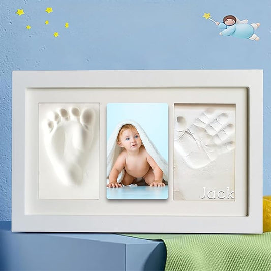 Baby Clay Hand and Footprint Kit, Newborn Keepsake Frame, Personalized Baby Gifts for New Mom Nursery Decor, Baby First Christmas Gifts for Girls Boys Baby Shower Gifts