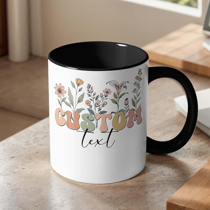 Custom Mug, Personalized Mother’s Day Coffee Mug, Customized 11 Oz Ceramic Mug with Text, Taza Personalizadas for Women Mom