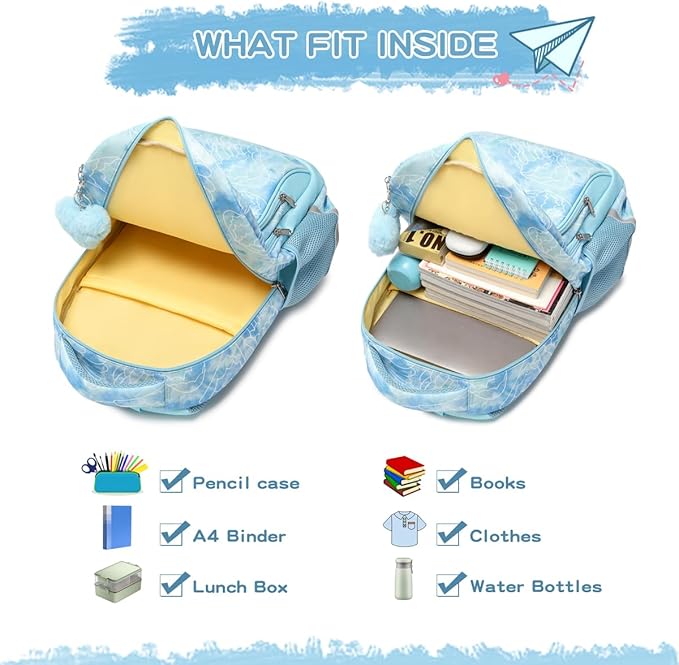 Cusangel Backpack for Girls Boys School Bookbags Kindergarten Elementary Lightweight Waterproof Multifunctional Large Capacity for kids(17 inch Fun Prints)