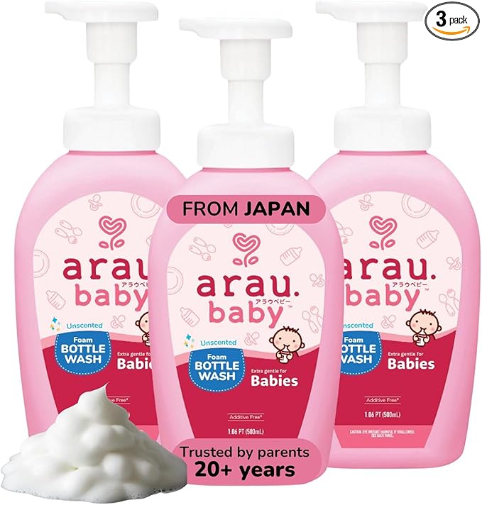 Foam Bottle Wash - Gentle Cleansing Soap for Bottles, Pacifiers, Toys, Dirty Surfaces, Foam Dish Soap, Plant Based, Safe for Baby, Trusted Baby Care Brand (16.9 fl oz - Pack of 3)