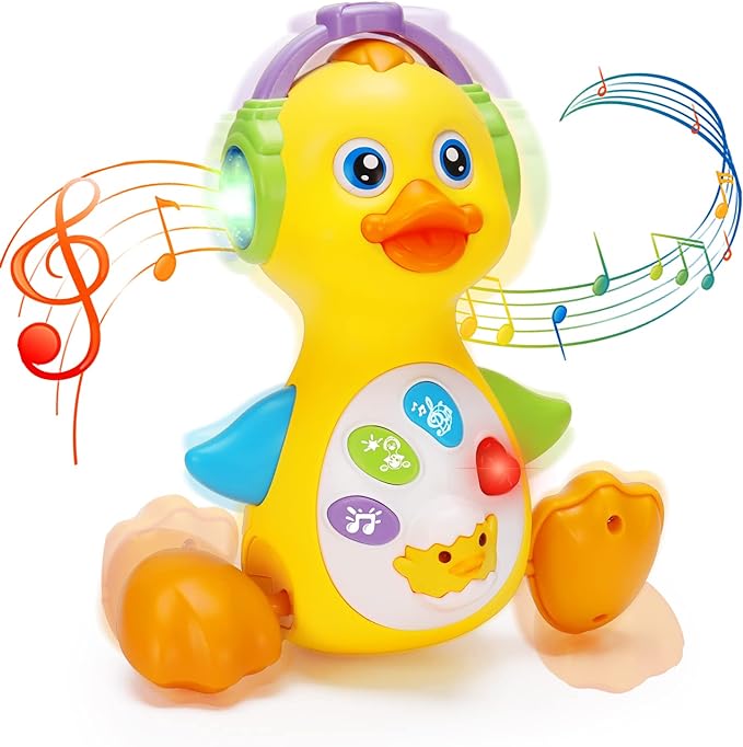 Baby Musical Duck Toy Dancing Crawling Tummy Time, Light Up Infant Toys 0-3-6 6-12 12-18 Months Gifts for 1 2 Year Old Boys Girls Baby Learning Development Toddler Toys Age 0-2
