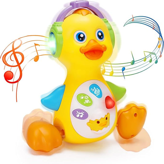 Baby Musical Duck Toy Dancing Crawling Tummy Time, Light Up Infant Toys 0-3-6 6-12 12-18 Months Gifts for 1 2 Year Old Boys Girls Baby Learning Development Toddler Toys Age 0-2