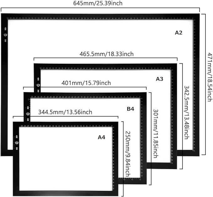 HSK A3 Artist tracing Light Box Copy Table, 12V1A Adapter Power Dimmerable 6000 Lux Lock Button Artcraft Light Pad for Tatto Drawing, Sketching, Animation,Diamond Painting