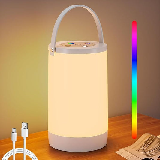 Night Light for Kids, Portable USB Night Lamp with 2200 mAh Battery, Bright Color Changing Light for Nightstand, Small Touch Bedroom Table Lamp for Girls, Boys, Toddler