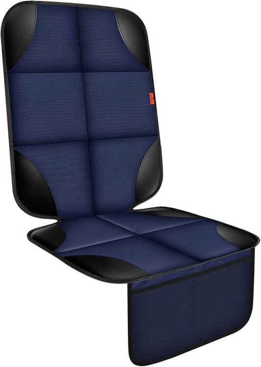 Car Seat Protector 1 Pack Car Seat Cushion Mat Thickest Padding,Waterproof 600D Fabric Car Seat Covers for Non-Slip Backing Mesh Pockets for Baby and Pet (Blue, 1 Pack)