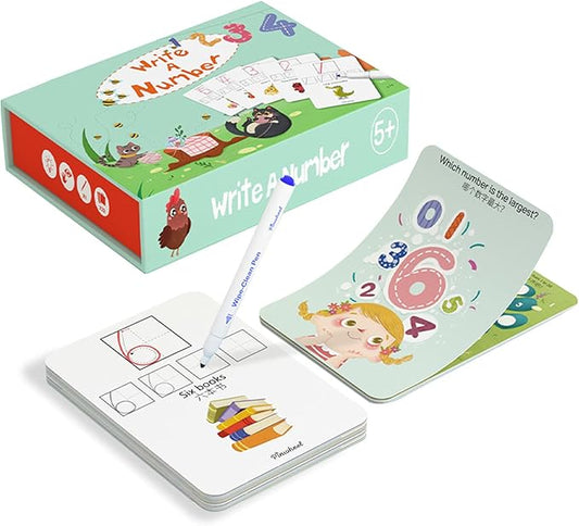 Number Handwriting Training Flash Card, Numbers Flash Cards for Toddlers Aged 3+ PW0229 (Write a Number)