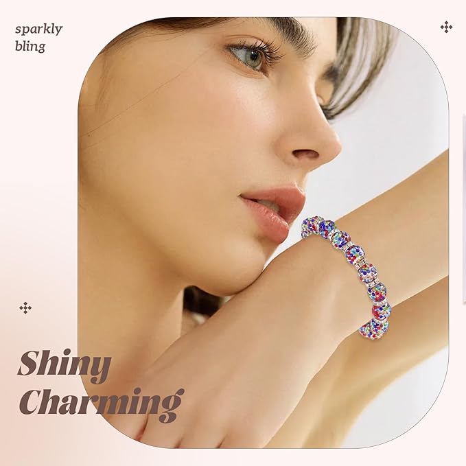 160pcs 10mm Rhinestone Beads for Jewelry Making, White Mixed Shiny Round Disco Ball Beads Bulk, Sparkle Crystal Clay Christmas for Bracelet Baseball Necklace Earring Crafting and DIY