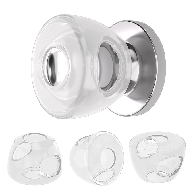 Inaya Baby Proofing Door Knob Cover (4 Pack) - Prevent Children from Opening Doors, Fit Most Round Knobs - Door Knob Safety Cover for Kids, Child Proof Door Lock, Child Proof Door Locks - Clear