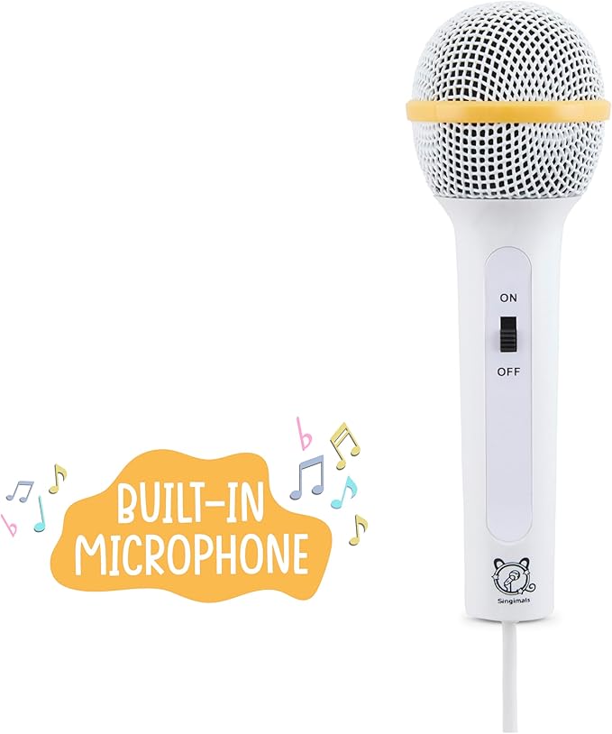 Singimals Kids Karaoke Speaker with Microphone - Unleash Your Child's Inner Superstar, Bluetooth v5.1, 12H Playtime, 5W Speaker, Multicolor LED Lighting, Asher The Fox