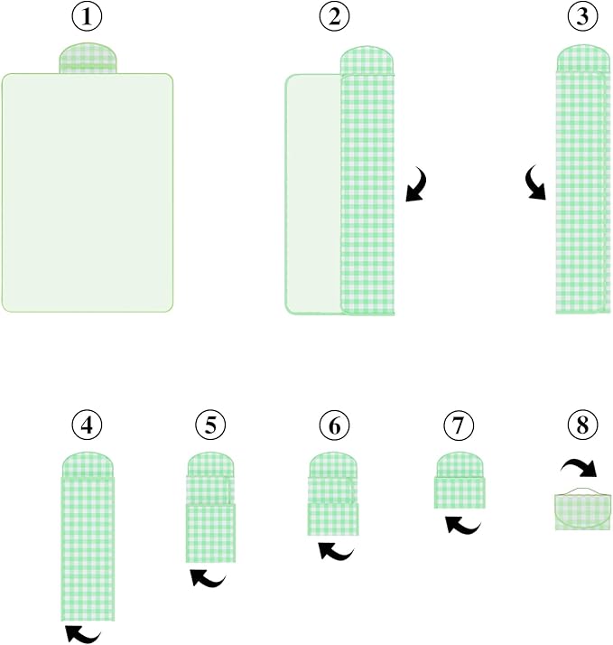 UDEAR Foldable Picnic Blanket,80"x60" Waterproof, Sandproof, Portable with Tote Bag for Beach, Park, Camping, and Travel,Green Plaid