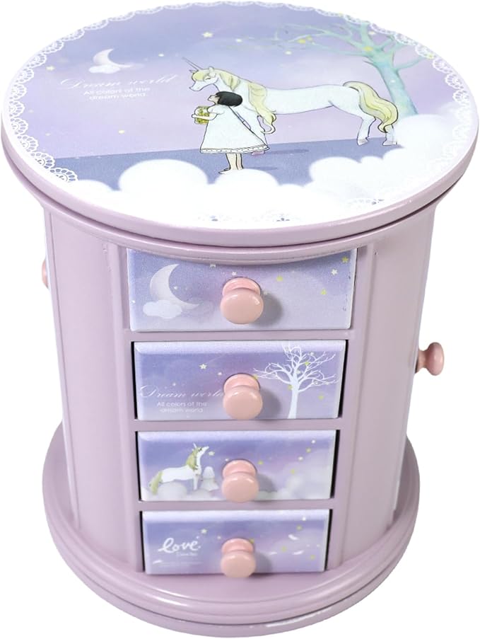 Purple Unicorn Jewelry Box for Girls - Kids Organizer and Little Girl Gift