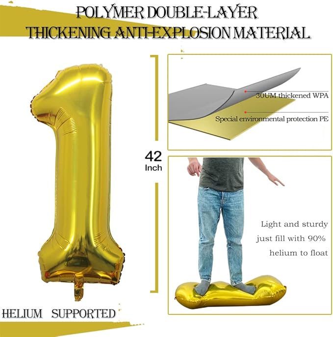 GOER Number 17 Balloons for 17th Birthday Sweet 17 Party Decorations,42 Inch Jumbo Foil Helium 71 Balloons for 71st Birthday Party Decoration (Gold)