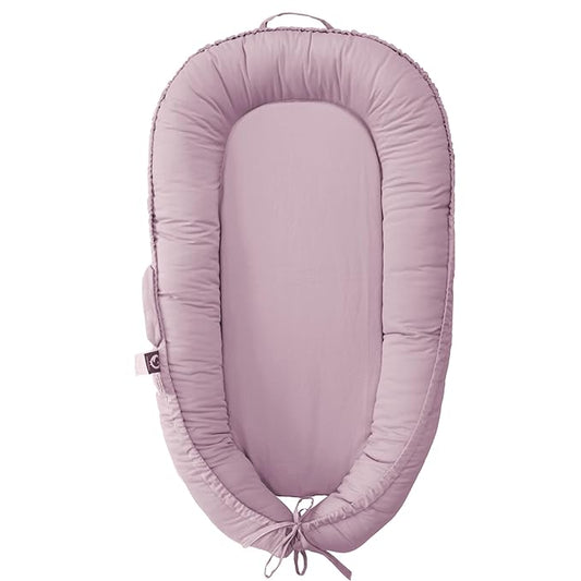 Infant Lounger, Baby Nest Cover for Baby Girls & Boys, Newborn Essentials for Baby 0-12 Months, 100% Cotton Breathable, Co Sleeper Portable Travel Bed (LavenderBlush, Cotton)