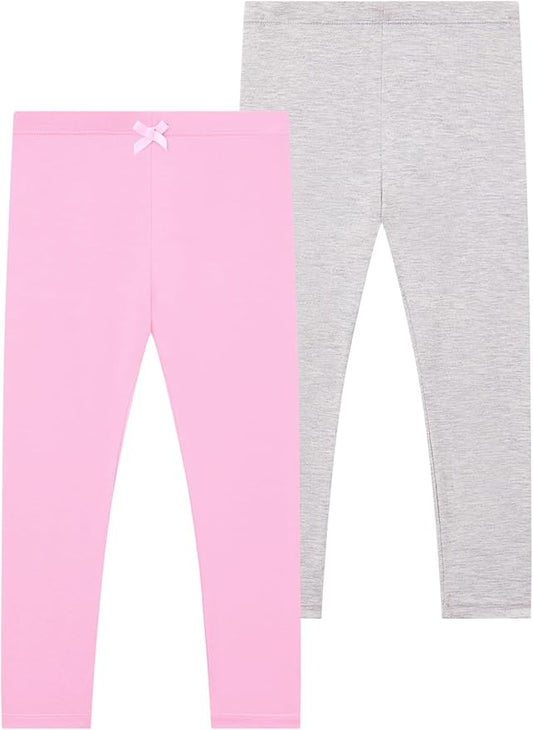 Toddler Girls Leggings 2-Pack Bamboo Viscose Little Girls Casual Stretch Pants