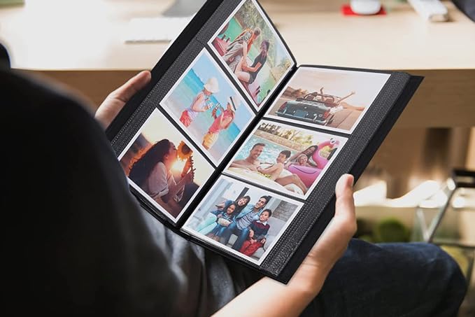 RECUTMS 6x4 Premium Leather Photo Album with 300 Pockets, Purple