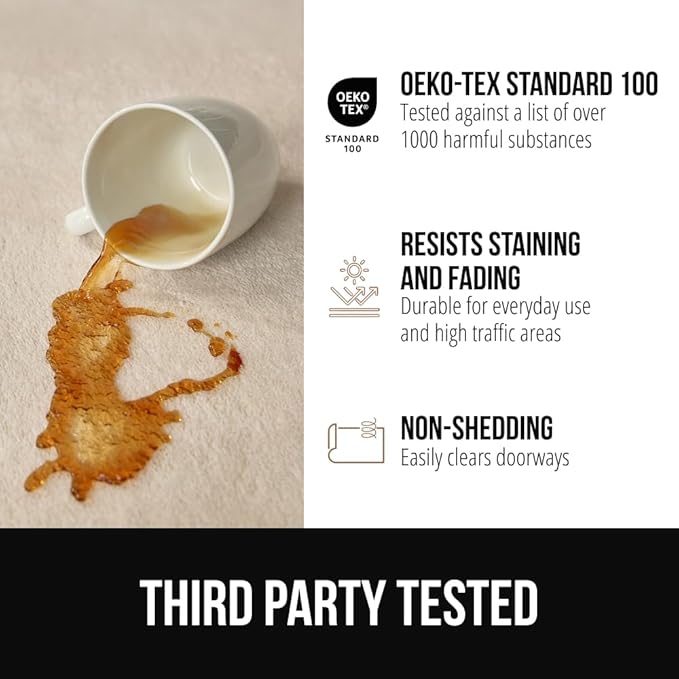 GORILLA GRIP Ultra Soft Washable Area Rug, 8x10, Stain and Slip Resistant Plush Thick Carpet for Bedroom Living Room, No Shed Floor Rugs, Pet Friendly, Dorm Essentials, Nursery Home Decor, Navy Blue