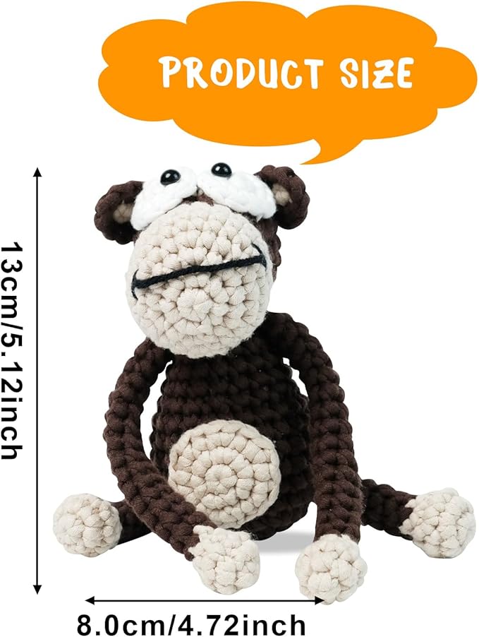 Utook Crochet Kit for Beginners, Crochet Animal Kit,Crochet Kits for Beginners Adults and Children, with Instructional Videos and Paper Tutorials, Handmade Crafts, Holiday Gifts (Orangutan)