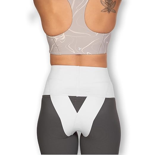 Women’s Pelvic Orthotic Support Belt ― Uterus Girdle for Prolapsed Bladder | Vulvar Varicosities | Postpartum Recovery | Dysfunction Pain Relief - High Waist (White - Small)