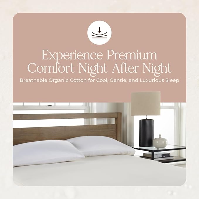 Organic Waterproof Mattress Protector Twin XL - 100% Waterproof Mattress Pad with Quiet & Breathable Triple Layer Protection - Fairtrade & GOTS Certified Durable Machine Washable Design (Twin XL)