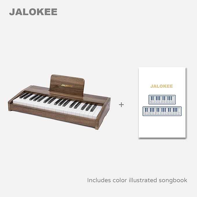 Kids Piano Keyboard, Digital Piano for Kids, Music Educational Instrument Toy, Wood Toy for 3+ Girls and Boys (Walnut, 37 Keys)