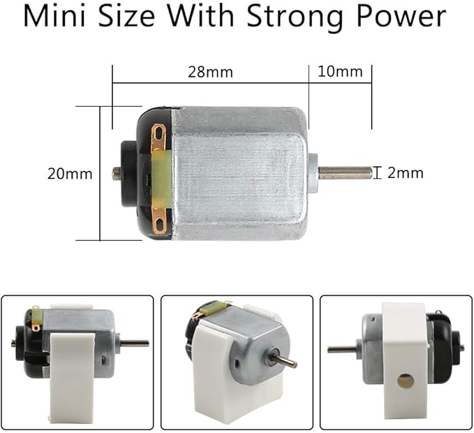 Sntieecr 6 Set DC Motors Kit, Mini Electric Motor 3V 15000RPM with 66 PCS Plastic Gears, AA Battery Holder Case, Motor Bracket, Shaft Propeller and Rocker Switch for DIY Toys Science Projects