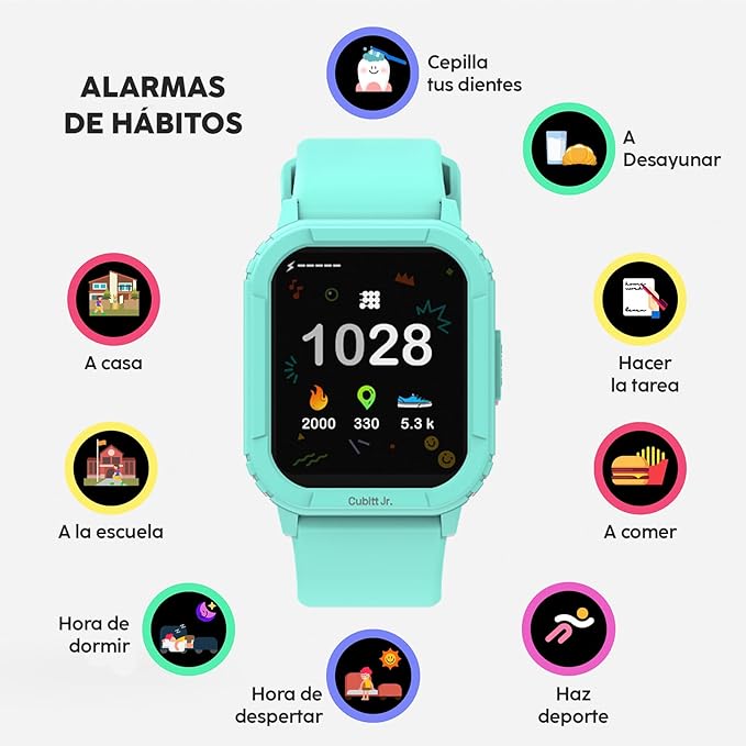Cubitt Jr Smart Watch Fitness Tracker for Kids and Teens, with Games, Step Counter, Sleep Monitor, Heart Rate Monitor, Activity Tracker, Good Habits Alarms, 1.52" Touch Screen, IP68 Waterproof