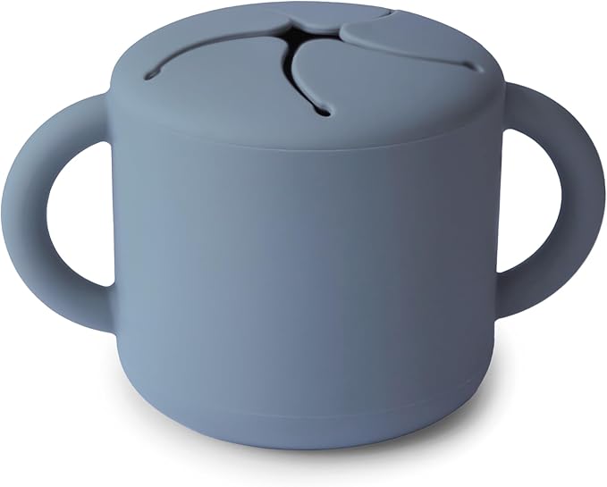 mushie Silicone Snack Cup | Spill Proof Food Container for Toddler and Baby (Tradewinds)