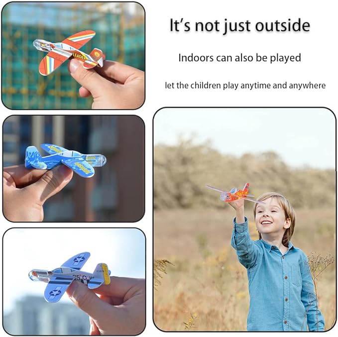 Manmel 50 Pcs Foam Gliders Planes Toys for Kids, Paper Airplane, Party Favors Goodie Bag Stuffers, Outdoor Flying Toys, Bulk for Classroom Prizes Boys and Girls