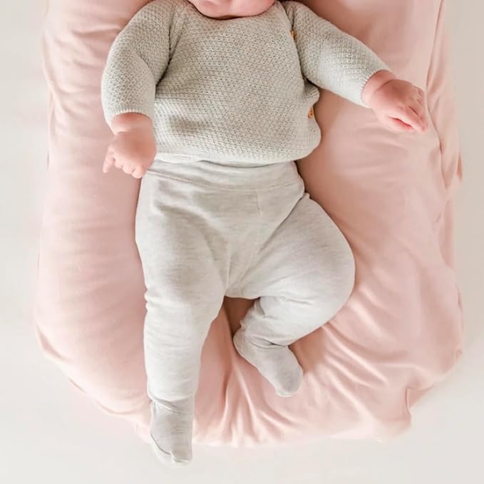Baby Lounger - Snuggle Cozy Me Infant Lounger for Newborns | Flannel Cover, Breathable Soft, Portable Awake-Time Pad, Essential Baby Gift -Pink