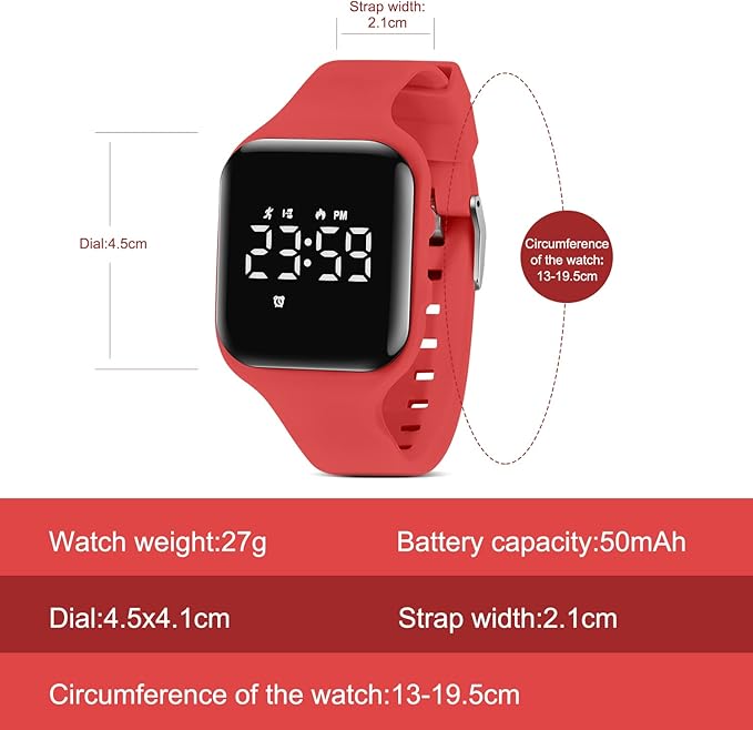 Kids Watches for Girls Boys Digital Sport Watch with Step Counter Pedometer Vibration Alarm Clock, No App Waterproof Fitness Tracker Kids Watch Boys Girls Teens Students Ages 5-16