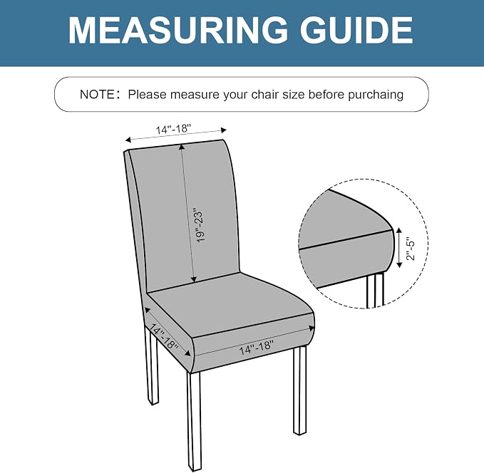 Genina Waterproof Chair Covers for Dining Room 2 Pack, Dining Chair Covers - Image 4