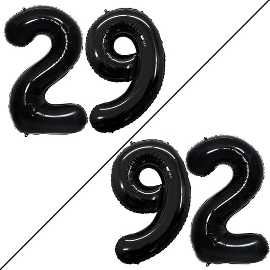 GOER Number 29 Balloons for 29th Birthday Party Decorations,42 Inch Jumbo Foil Helium 92 Balloons for 92nd Birthday Party Decoration (Black)
