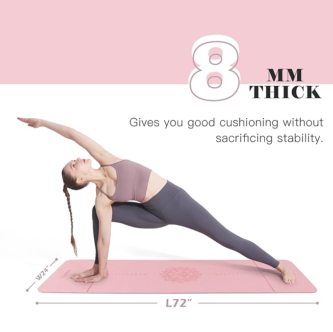 UMINEUX Yoga Mat Extra Thick 1/3'' & 2/5" Non Slip Yoga Mats for Women Eco Friendly TPE Fitness Exercise Mat with Carrying Sling & Storage Bag