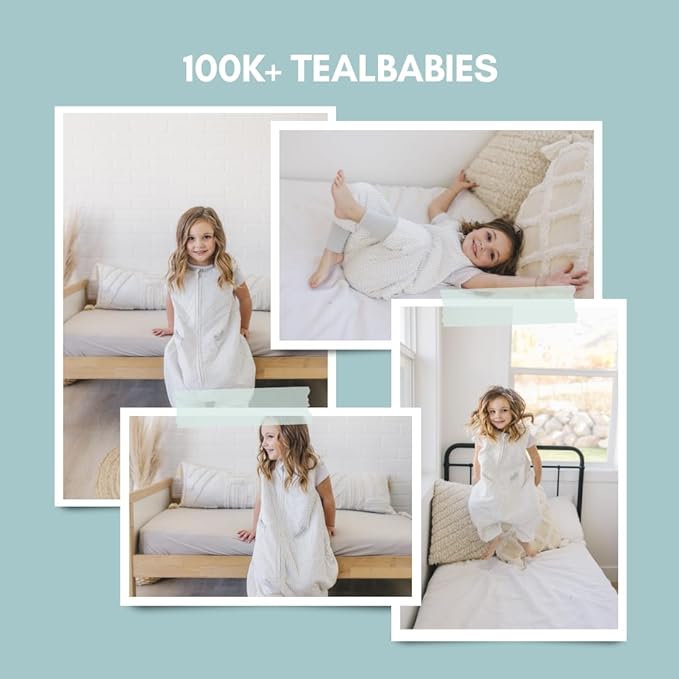 Tealbee DREAMSUIT: Toddler Sleep Sack with Feet 2T 3T - 0.8 TOG Lightweight Baby Wearable Blanket for Walkers - Rayon Made from Bamboo, Organic Cotton Sleeping Bag (2T-3T) - Dash