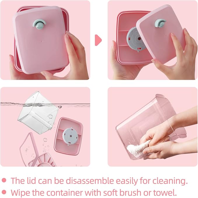 Ankou Formula Container - 1700ml Airtight Formula Dispenser One Button Handy Milk Powder Container BPA-Free Storage Containers with Scoop and Scraper Transparent 730g