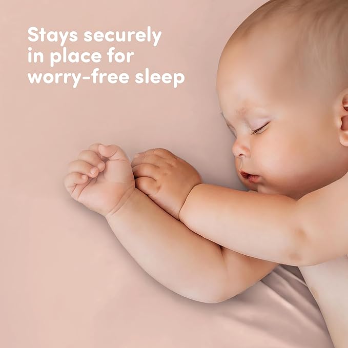 Sweety Fox 2-Pack Cotton Jersey Crib Sheets – Soft Fitted Sheets for Boys and Girls, Mini Crib Sheets, Toddler Bed Sheets (White/Pink)