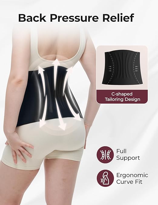 Momcozy Ergowrap Postpartum Belly Band for Natural and C-Section Recovery, Abdominal Binder with 3D Abdomen Lifting & Ergonomic Back Support, Seamless Belly Wrap Shapewear for Post Surgery Recovery