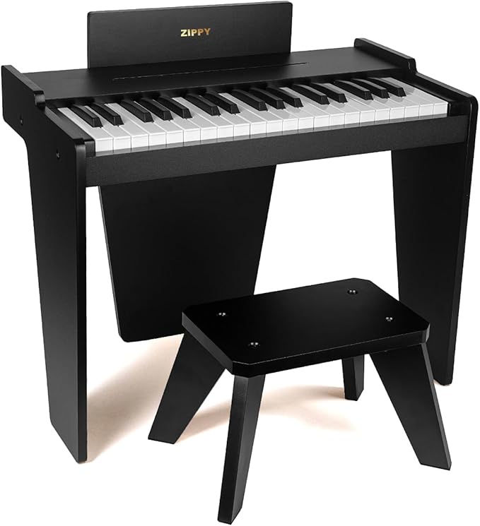 ZIPPY Kids Piano Keyboard, 37 Keys Digital Piano for Kids, Music Educational Instrument Toy, Wood Piano for 3+ Girls and Boys (Black Basic)