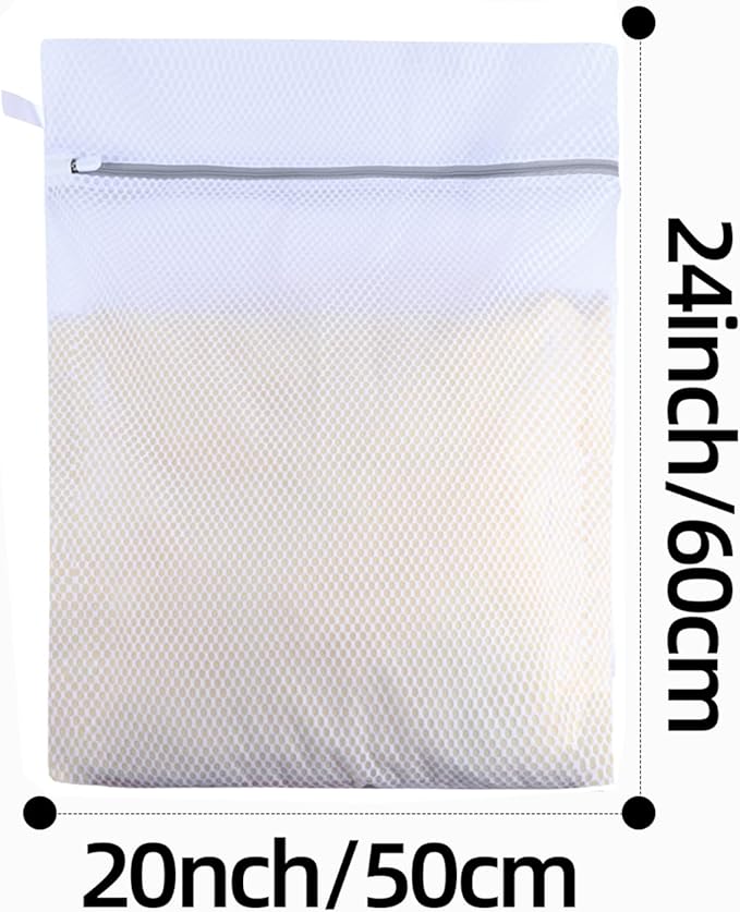 Mesh Laundry Bags, Mesh Wash Bags, Durable Mesh Structure with Strong Zipper, Suitable for Underwear, Delicate Clothes, Pants, Shoes, Socks Washing (Honey mesh, Large 20 * 24in*3pcs)