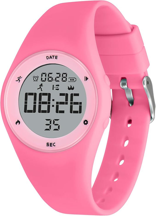 Kids Watches for Girls Boys Digital Sport Watch with Step Counter Pedometer Vibration Alarm Clock, No App Waterproof Fitness Tracker Kids Watch Boys Girls Teens Students Ages 5-16