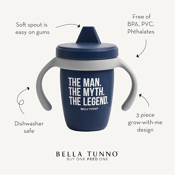 Sippy Cup by Bella Tunno, Silicone Training Cup with Transition Handles for Infants, Toddlers & Kids, Babies 6-12 Months & Toddlers 1-3 Years, Boys & Girls, Cheers, 8 oz