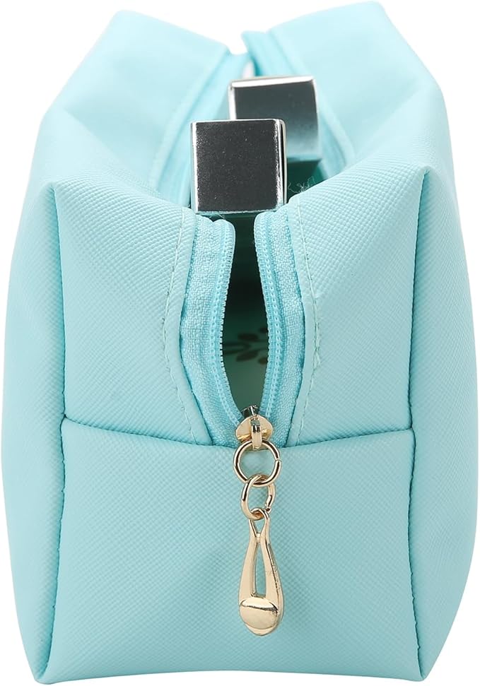 Bridesmaid Proposal Gifts Letter Cosmetic makeup bag bulk for Wedding Party Favors Bachelorette party decorations Toiletry Organizer Bag Makeup Case Gift (8, White&Blue)