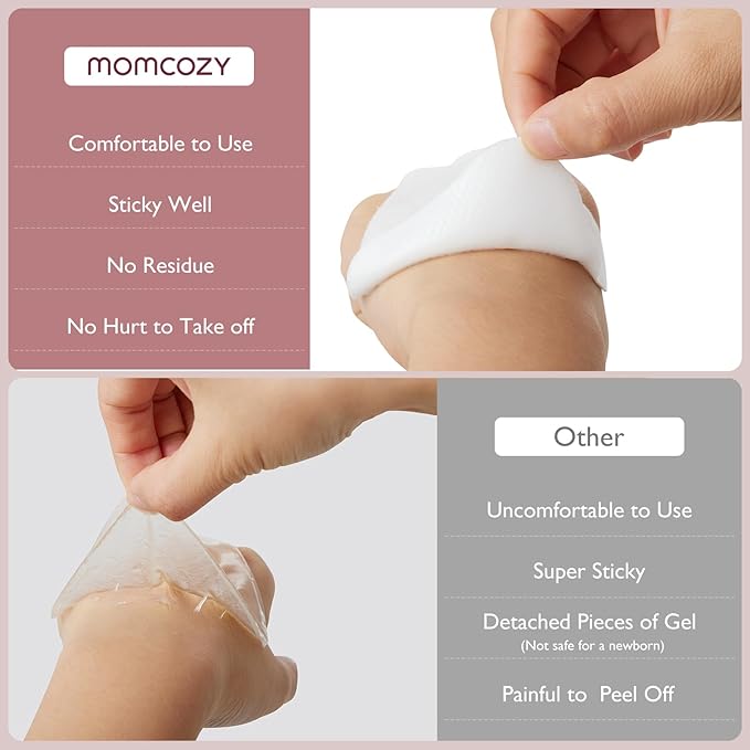 Momcozy Hydrogel Nipple Pads with Soothing Lanolin, Soothies Gel Nursing Pads Provide Instant Cooling Relief, Breastfeeding Essentials, 6 PCS